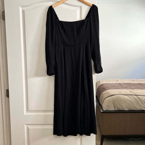 Reformation 8 Sigmund Long Sleeve Midi Dress Leg Slit - Picture 5 of 13
